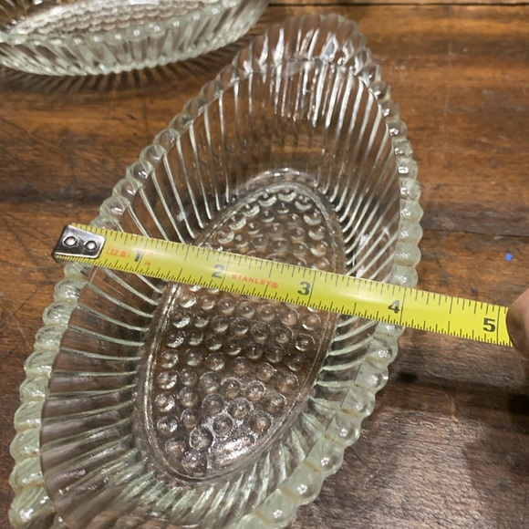 40’s-50’s 3 JEANETTE RIBBED DEPRESSION GLASS BANANA SPLIT DISHES - Picture 9 of 12